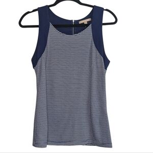 Banana Republic Navy and White Striped Sleeveless Top